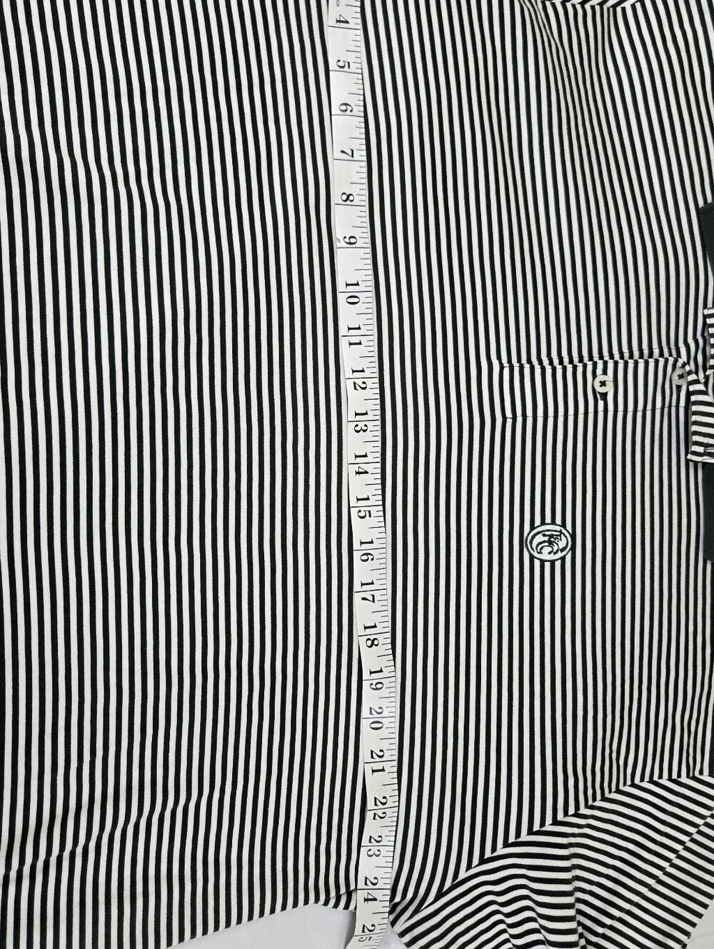 Polo Golf Ralph Lauren Men's XL Black White Striped 100% Cotton Golf Polo Peru